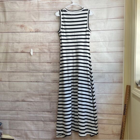 J CREW NAVY BLUE AND WHITE STRIPED MAXI DRESS IN 100% COTTON - Picture 4 of 7